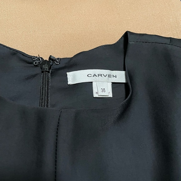 Carven Size 36 Black and Beige Twisted Dress - Picture 4 of 5